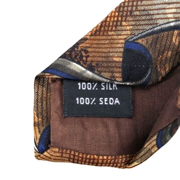 J. Ferrar Mens Necktie 100% Silk Brown Tie - 60" x 4" - Picture 9 of 9